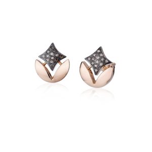Stellamilano - Rose Gold Small Earings with Brown Diamonds